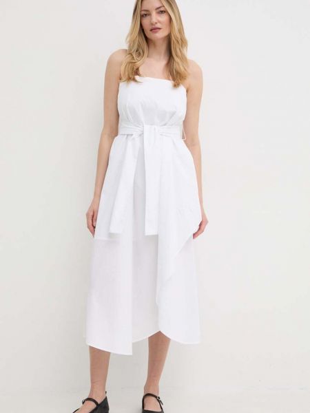 Pamučna mini haljina Armani Exchange bijela