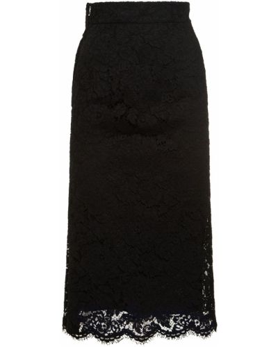 Spitzen midirock mit spitzer schuhkappe Dolce & Gabbana schwarz