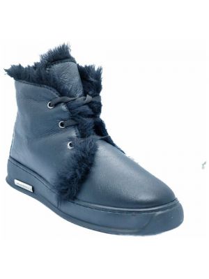 Синие кожаные зимние ботинки Francesco V