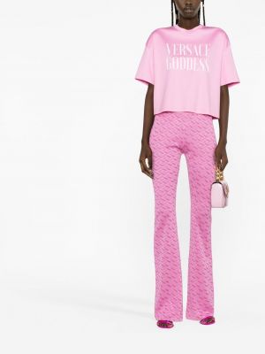 Tričko s potiskem Versace růžové