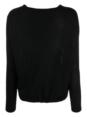 Vilnas džemperis ar v veida izgriezumu Le Tricot Perugia melns