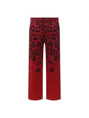 Хлопковые брюки Dolce & Gabbana красные