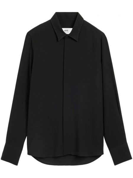 Μάλλινο πουκάμισο Ami Paris μαύρο