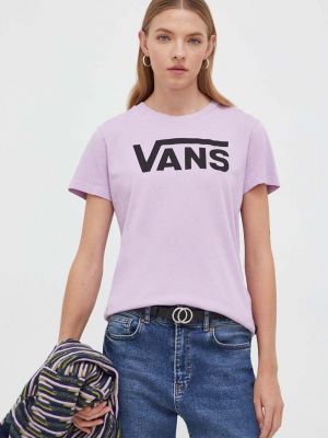 Koszulka bawełniana Vans fioletowa