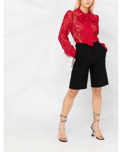 Blusa con lazo de encaje Dolce & Gabbana rojo