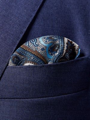 Шелковый платок с узором пейсли Eton синий