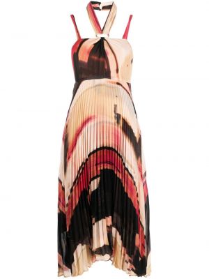 Rochie lunga cu imprimeu abstract Dkny negru