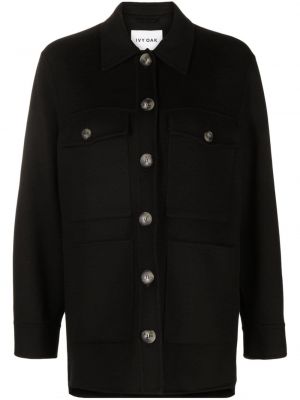Gyapjú kabát Ivy & Oak fekete