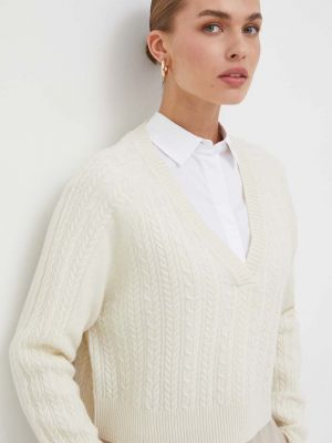 Sweter wełniany Marella biały