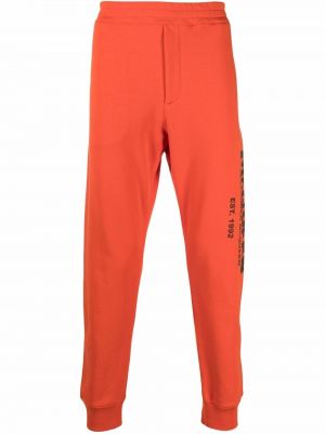 Pantaloni con stampa Alexander Mcqueen arancione
