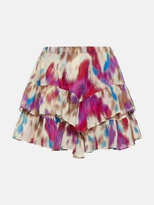 Pamučna mini suknja s printom Marant Etoile bež