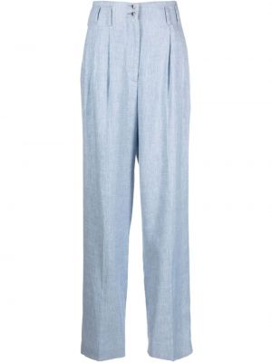 Plisované rovné kalhoty relaxed fit Genny modré