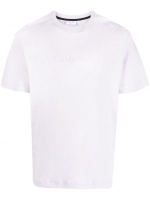 Тениска с принт Calvin Klein виолетово
