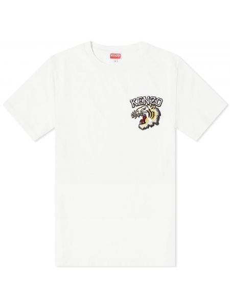 Тигровая футболка слим Kenzo белая