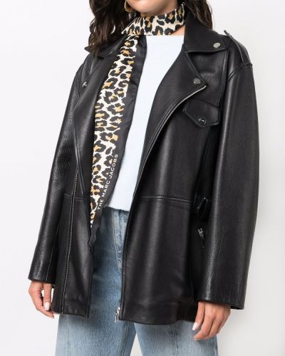 Bufanda de raso leopardo Marc Jacobs negro