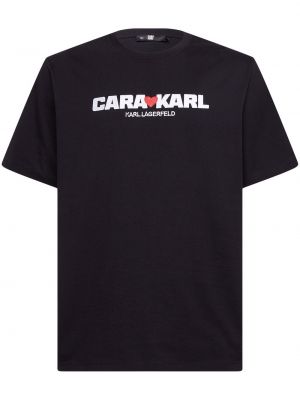 Brodert t-skjorte Karl Lagerfeld svart