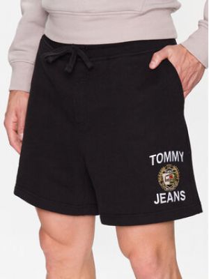 Szorty jeansowe Tommy Jeans czarne
