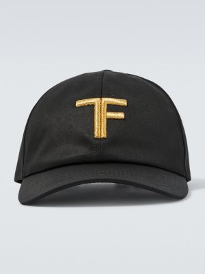 Gorra de algodón Tom Ford negro