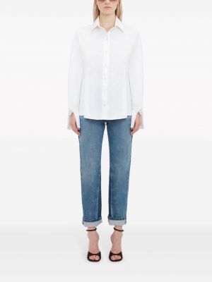 Chemise en coton plissée Victoria Beckham blanc