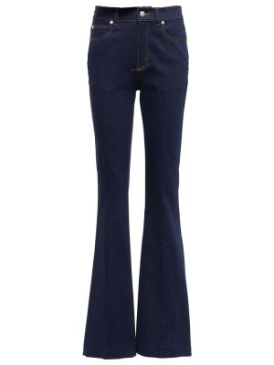 Zvonové džíny s vysokým pasem Alexander Mcqueen modré
