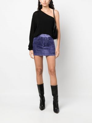 Bavlněné manšestrové mini sukně Isabel Marant fialové