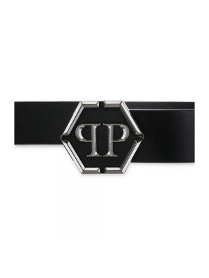 Cinturón de cuero Philipp Plein negro