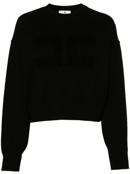 Yuvarlak boyun sweatshirt Elisabetta Franchi siyah