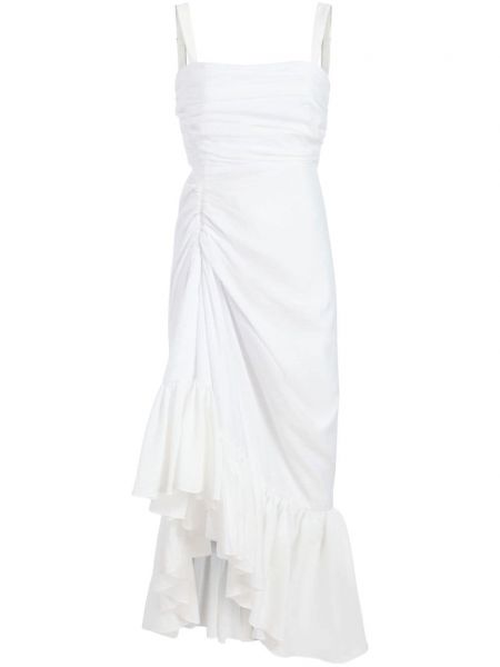 Biała sukienka midi asymetryczna Cinq A Sept
