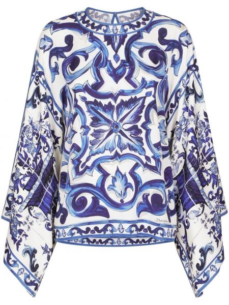 Svilena bluza s potiskom Dolce & Gabbana