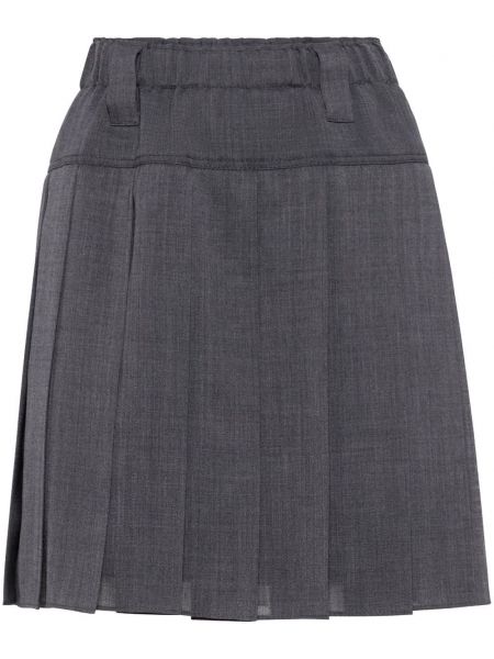 Plisované mini sukně Brunello Cucinelli šedé