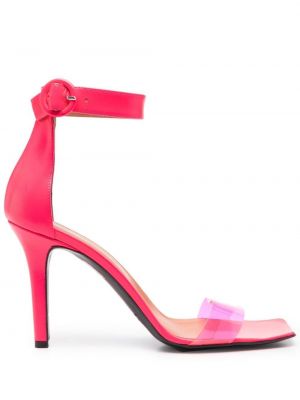 Кожаные сандалии на каблуке Via Roma 15, розовые