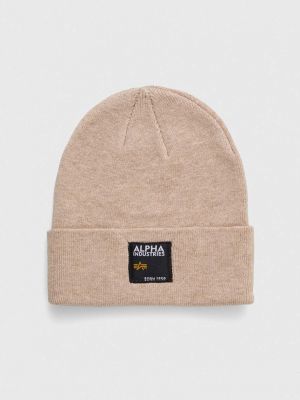Бежевая шапка Alpha Industries