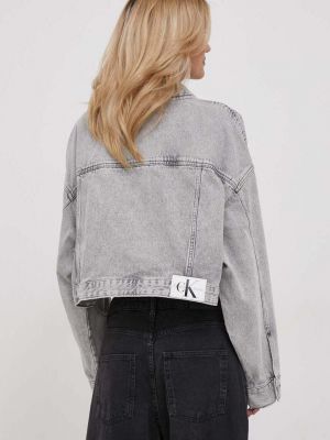 Oversized džínová bunda Calvin Klein Jeans šedá