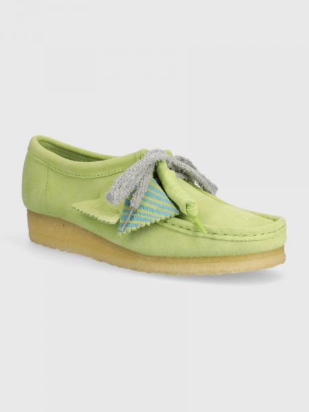 Cipele od brušene kože s platformom Clarks Originals zelena