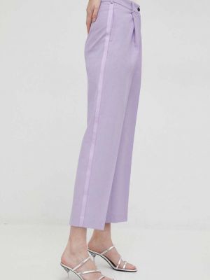 Karl Lagerfeld pantaloni din lana a , fason tigareta, high waist - violet