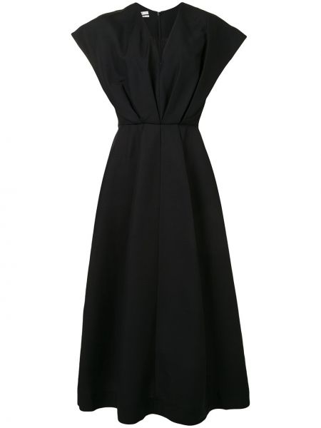 Платье с короткими рукавами с V-образным вырезом Co, черное
