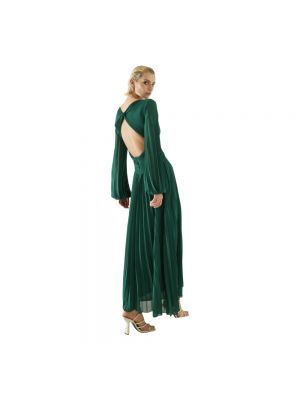 Sukienka długa plisowana Souvenir zielona