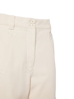 Памучни карго панталони Weekend Max Mara бяло