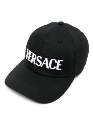 Cappello con visiera ricamato Versace nero