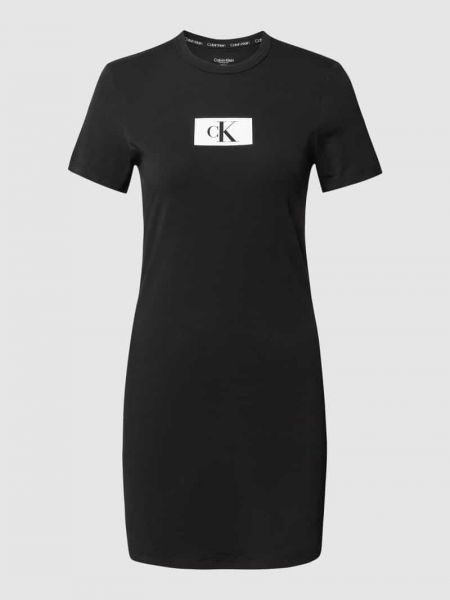 Koszula nocna z nadrukiem Calvin Klein Underwear czarna