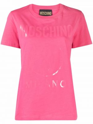 Trykt t-skjorte Moschino rosa