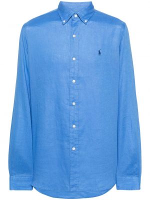 Tricou polo de puf Polo Ralph Lauren albastru