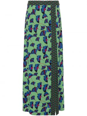 Kvetinová dlhá sukňa s potlačou Dvf Diane Von Furstenberg zelená