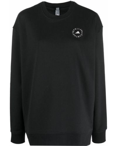 Sweatshirt aus baumwoll mit print Adidas By Stella Mccartney schwarz
