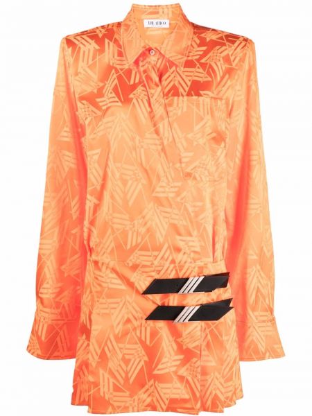 Vestido camisero de tejido jacquard The Attico naranja