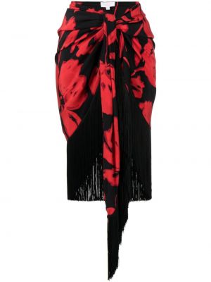 Kvetinová sukňa so strapcami s potlačou Michael Kors Collection