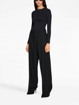 Vlněné kalhoty relaxed fit Balenciaga černé