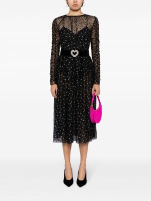 Sukienka koktajlowa w grochy tiulowa Rebecca Vallance czarna