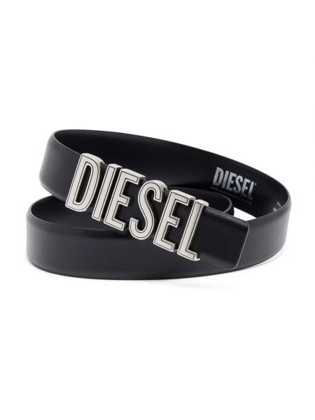 Cinturón de cuero Diesel negro