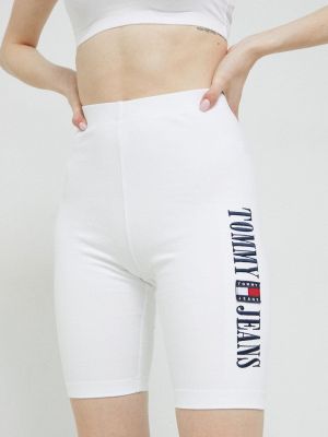 Джинсовые шорты с аппликацией Tommy Jeans белые